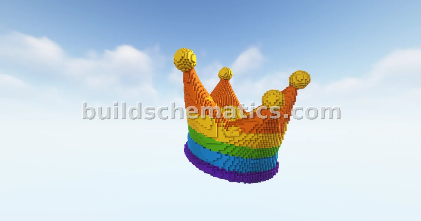 Rainbow Crown Statue Minecraft Mega Build — view 3