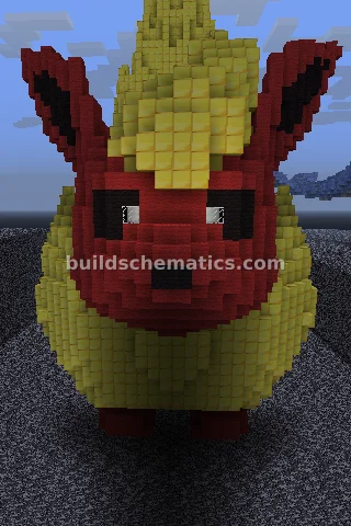Giant Flareon Pixel Art Sculpture — view 3