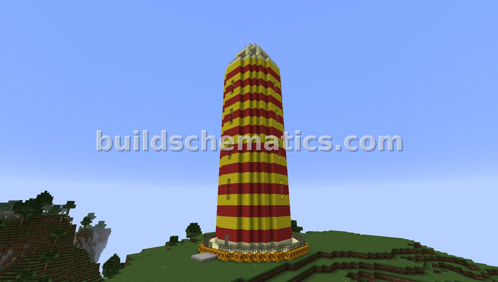 Yellow and Red Lighthouse Structure — view 3