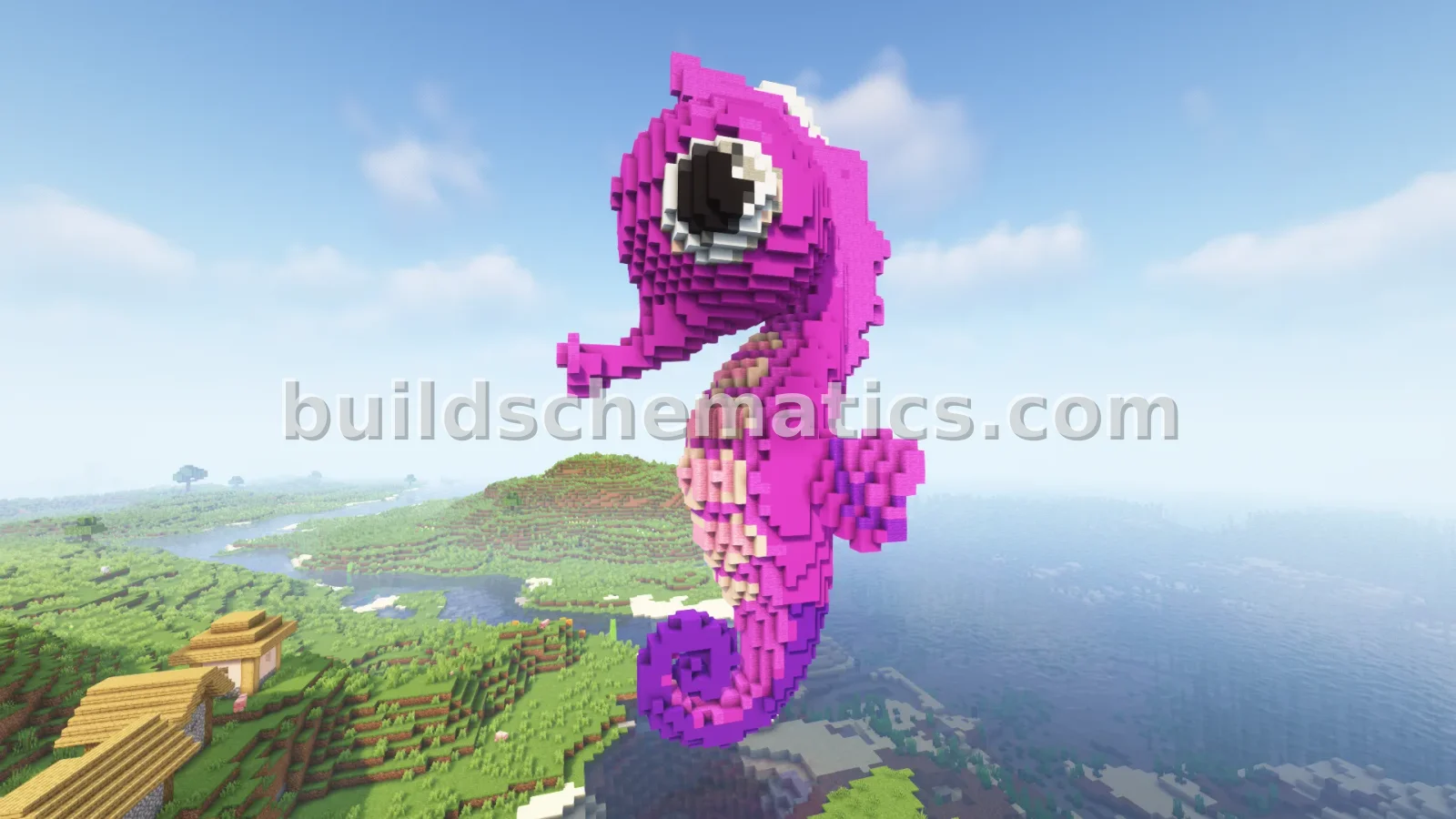 Seahorse Statue Minecraft Build — view 5