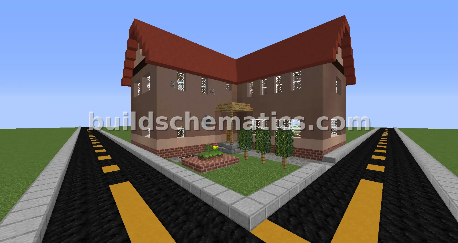 Modern L-Shaped House with 3 Floors