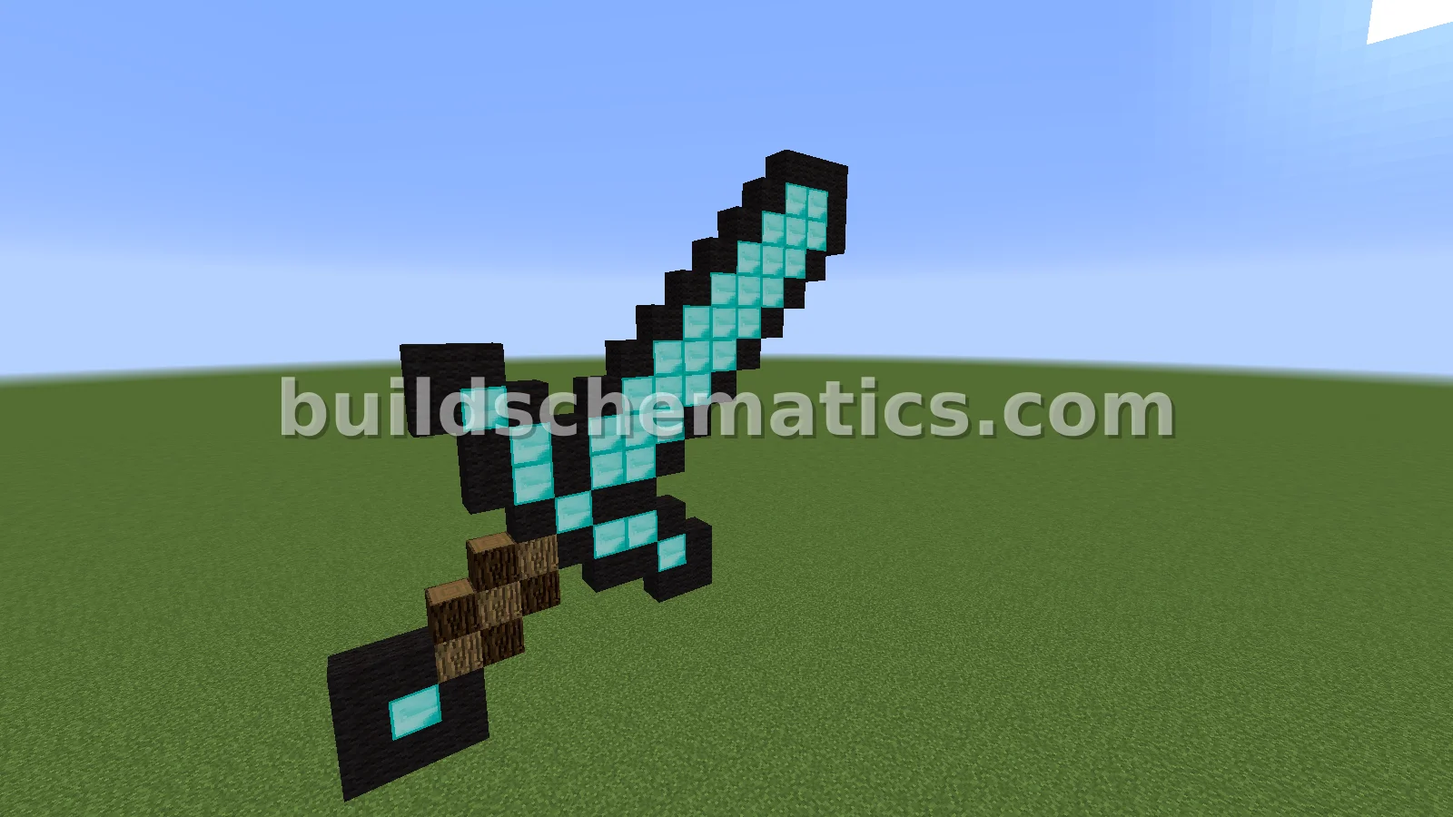 Giant Diamond Sword Pixel Art — view 2
