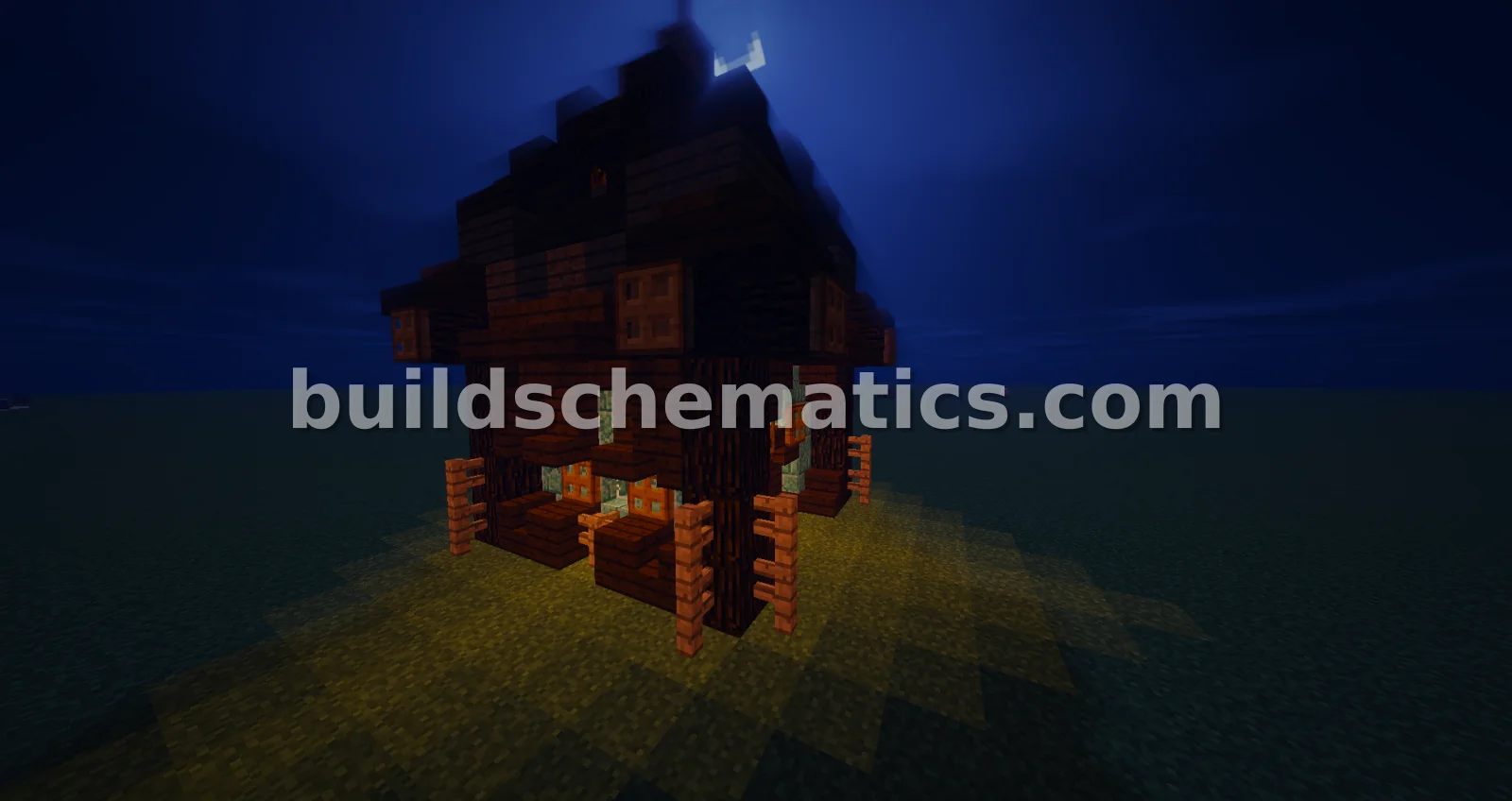 Prismarine Medieval House with Grass Floor