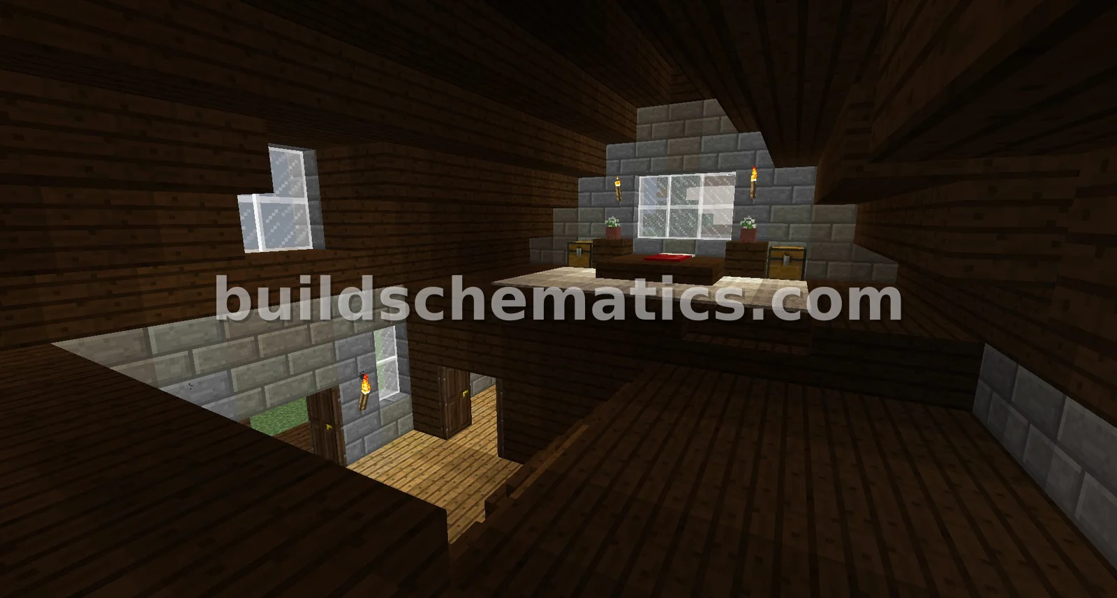 Survival House with Stone and Oak — view 4