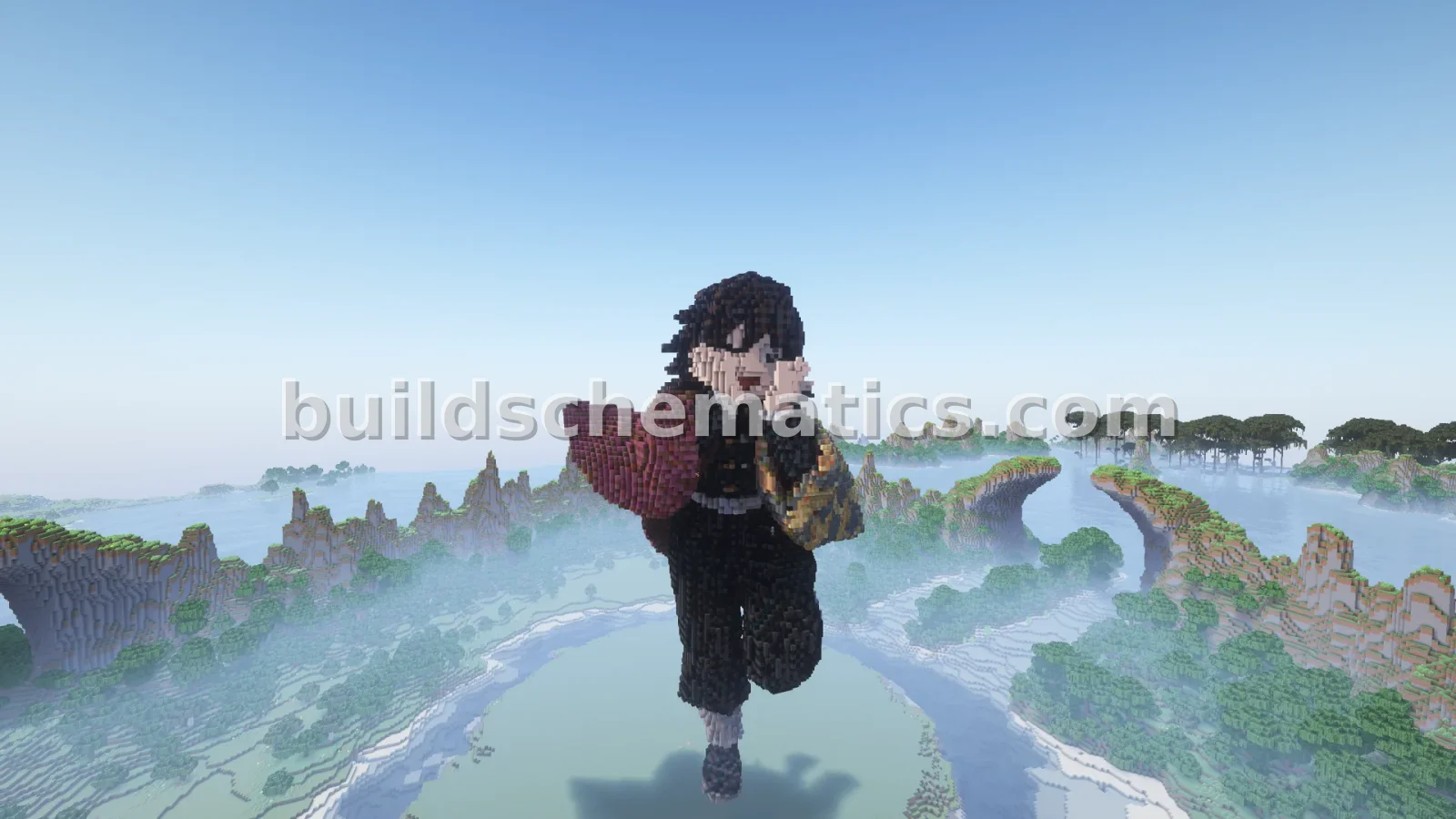 Giyuu Voxel Spirit Statue — view 2