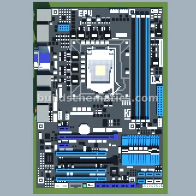 ASUS P8Z68-V LX Motherboard Pixel Art — view 2