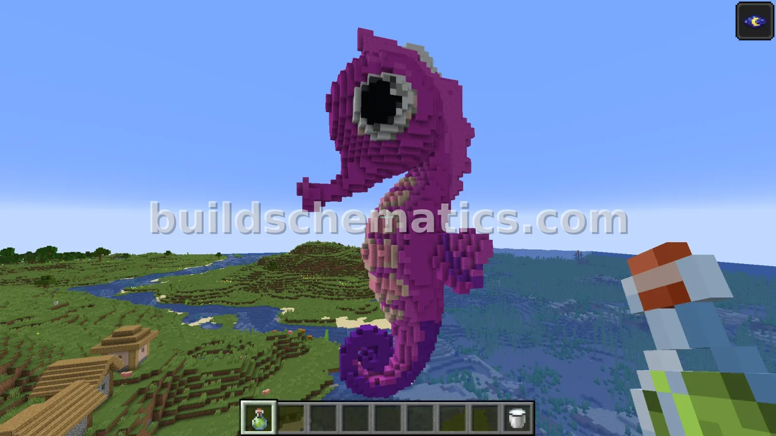 Seahorse Statue Minecraft Build — view 4