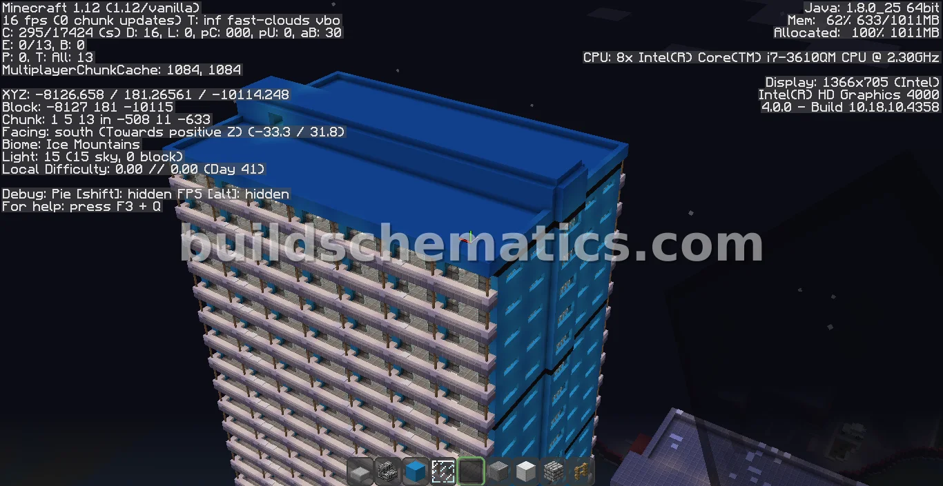 Blue Minecraftdinium House — view 2