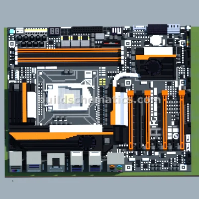 Gigabyte Z87X-OC Motherboard Pixel Art — view 3