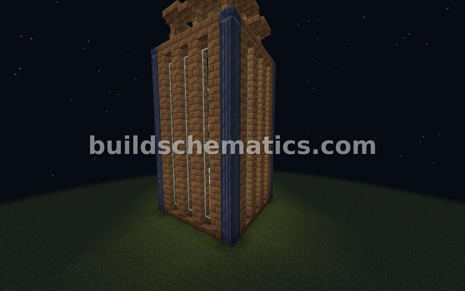 Tall Ocherum Brick Building — view 4