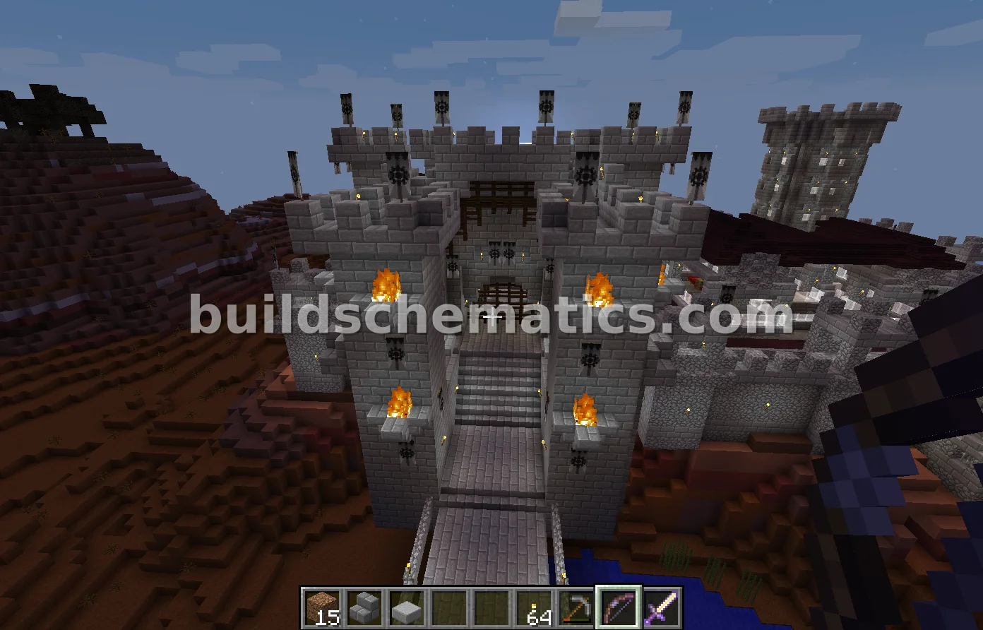 Medieval Castle Gate with Twin Towers
