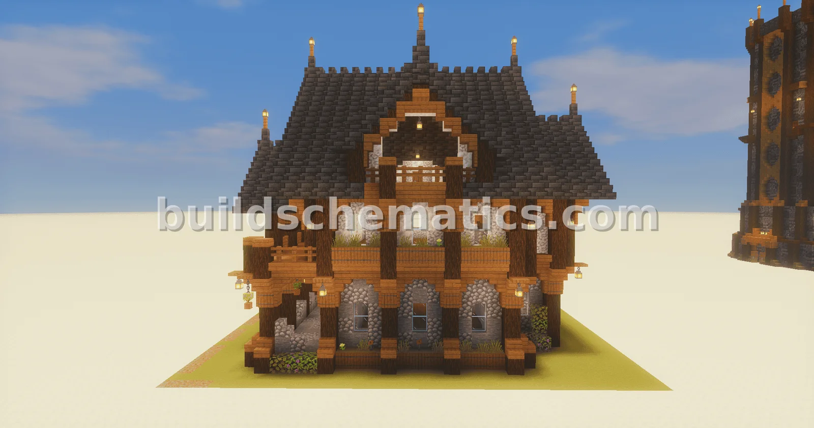 Medieval House - Deepslate & Spruce — view 2