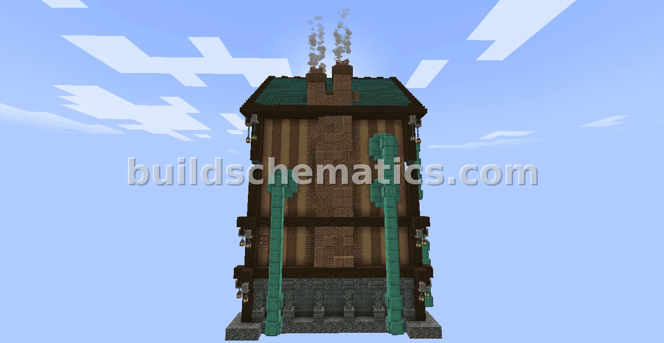 Steampunk Cobblestone House Block Farm — view 4