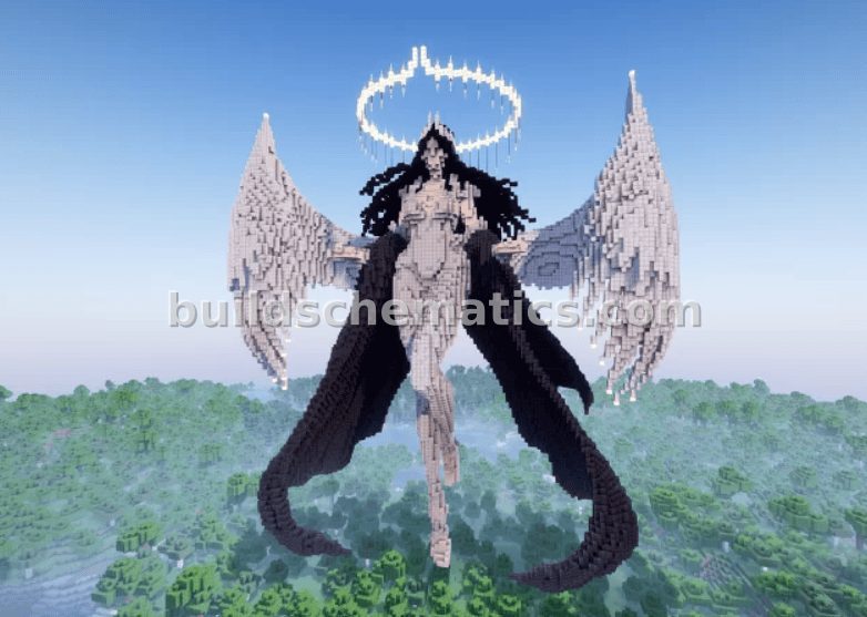 Giant Angel Girl Statue with Wings and Cape