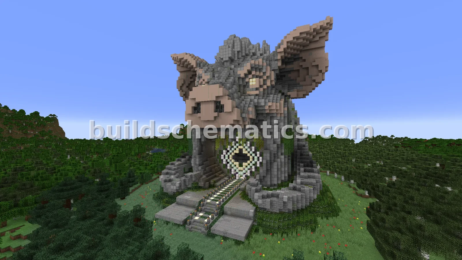 Pig Piglin Nether Portal Statue