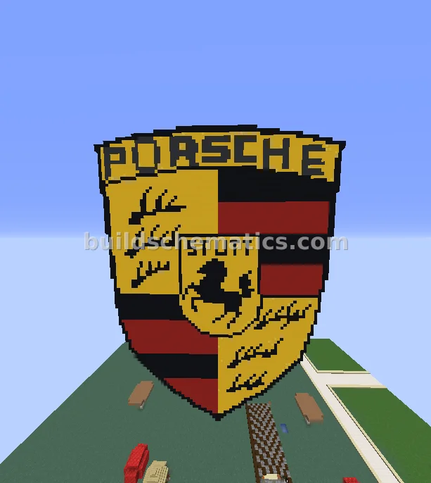 Large Porsche Logo Pixel Art — view 2
