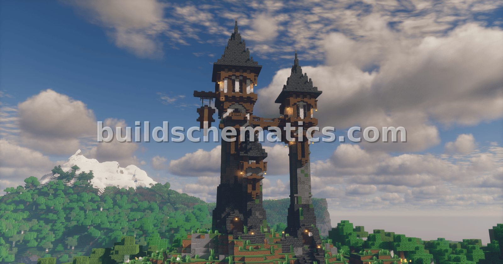 Dual Medieval Large Tower Structure