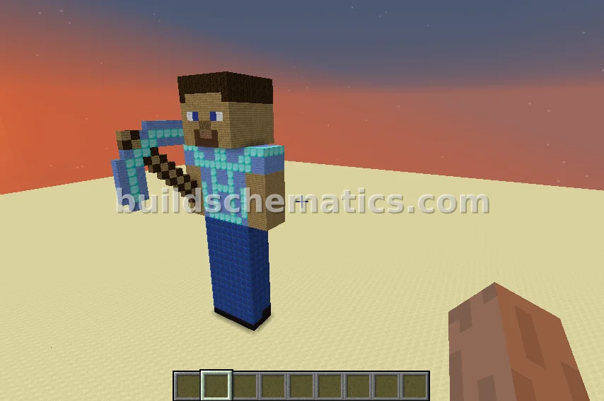 Steve Pixel Art with Pickaxe — view 2