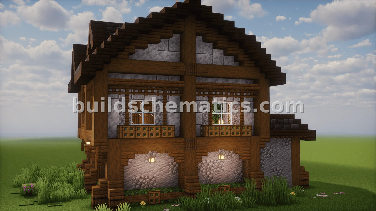 Cozy Medieval Village House Schematic for Minecraft — view 2