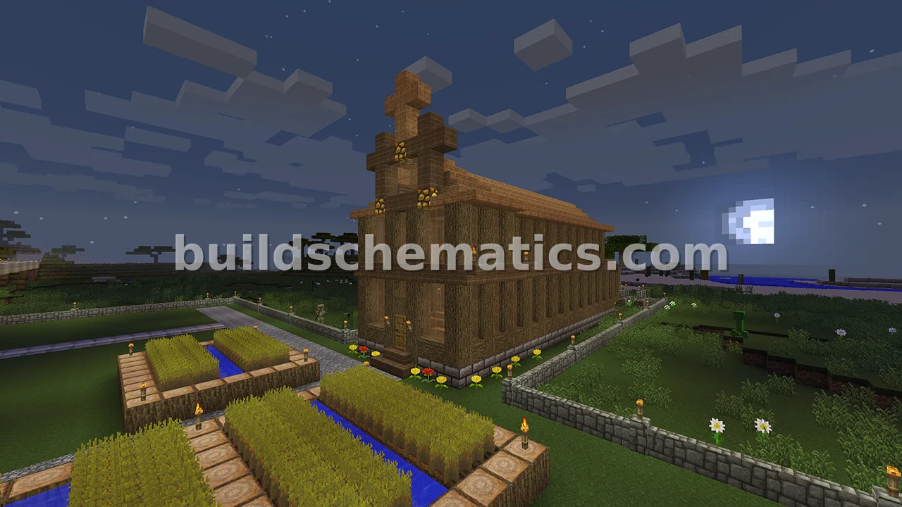 Medieval Village Church with Graveyard