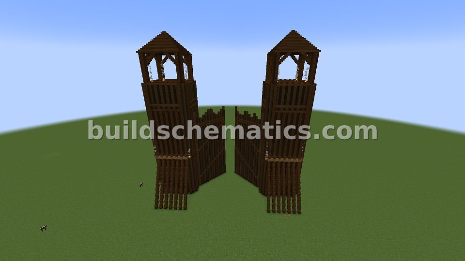 Grand Medieval Wooden Entrance — view 2