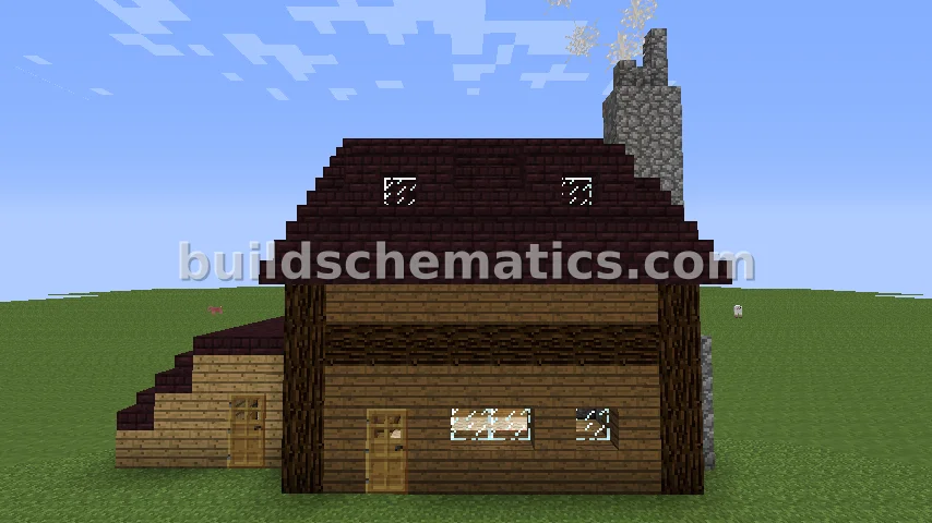 Two-Story House with Farm Shed