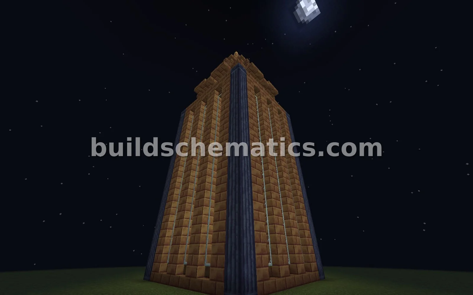 Tall Ocherum Brick Building — view 3