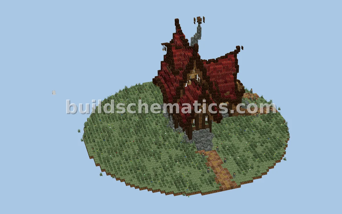 Crimson Cottage Rustic House