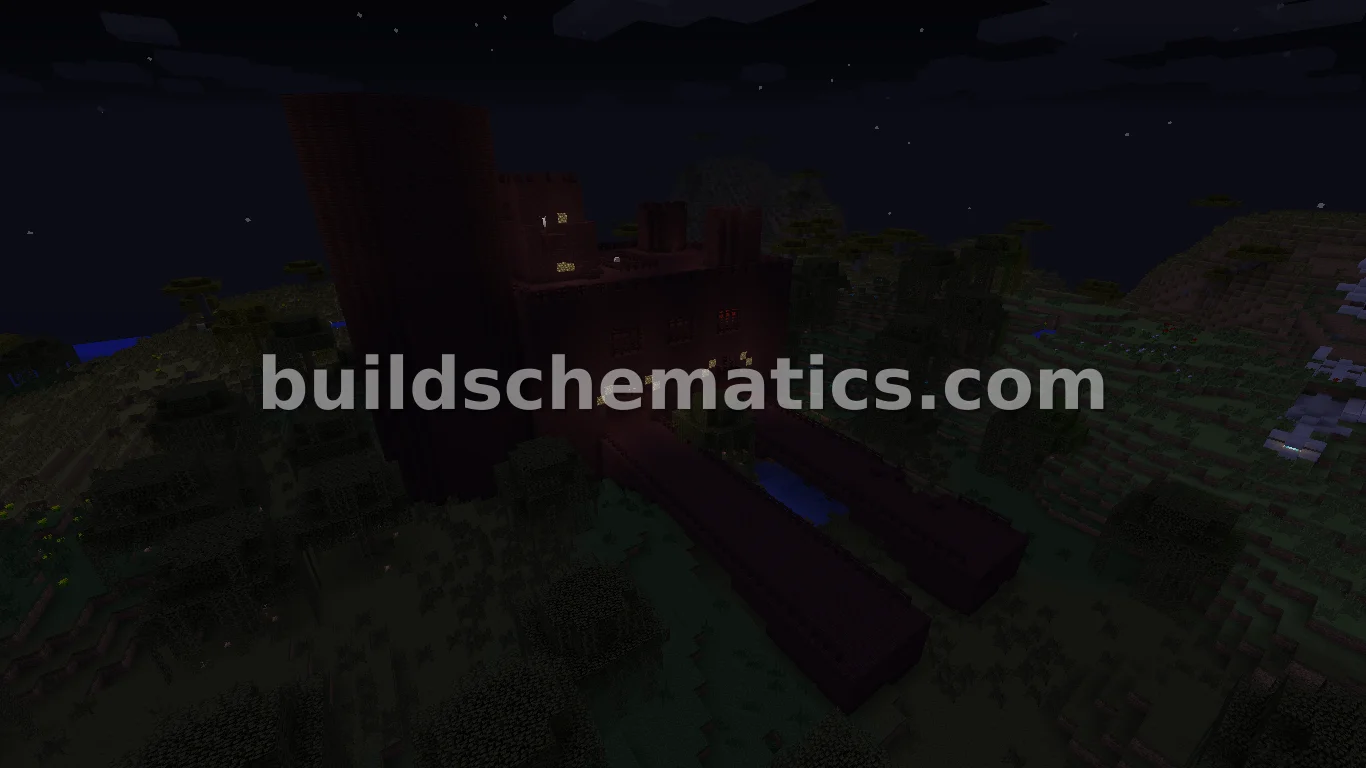 Nether Brick Castle with Utility Rooms — view 2