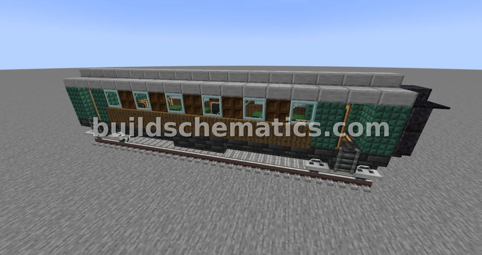 Green Standard Passenger Train Car — view 2