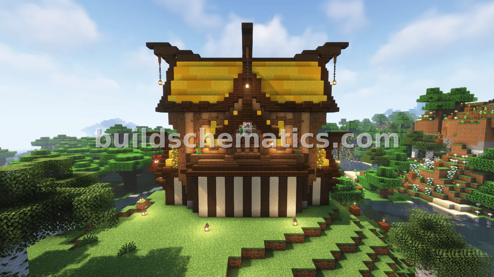 Yellow Fantasy House With Flower Farm