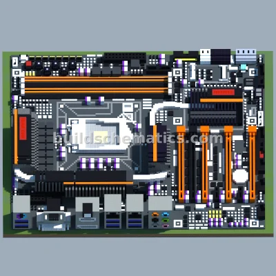 Gigabyte Z77X-UP7 Motherboard Pixel Art — view 3