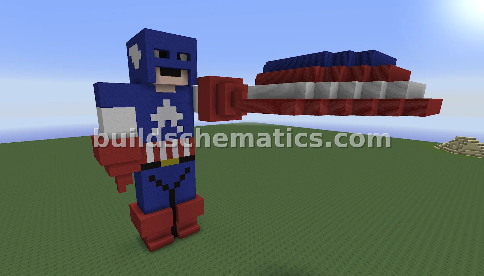 Captain America Statue - Pixel Art