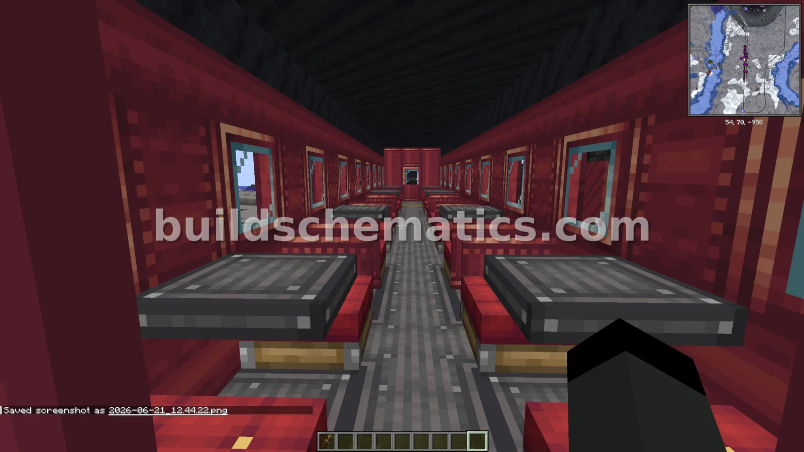 Red Passenger Train Car Model — view 2