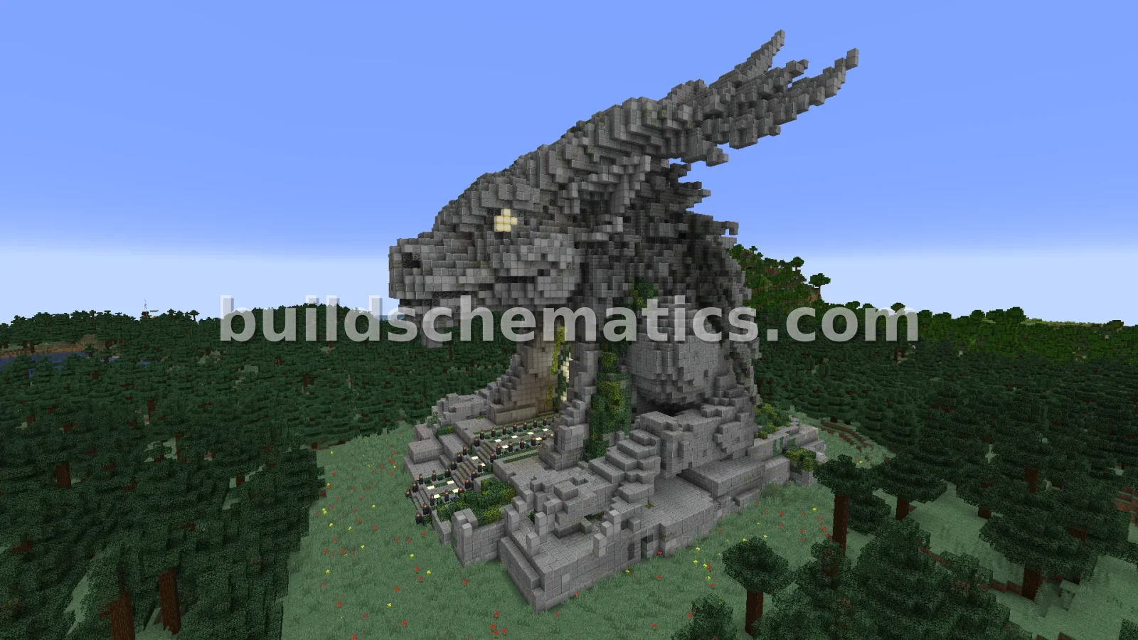 Ancient Dragon Nether Portal Statue Build