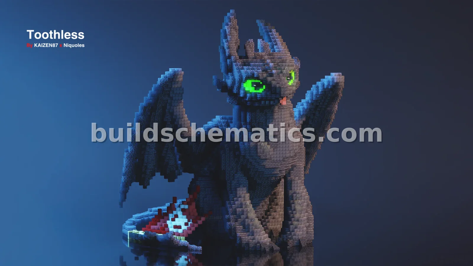 Toothless Night Fury Dragon Statue