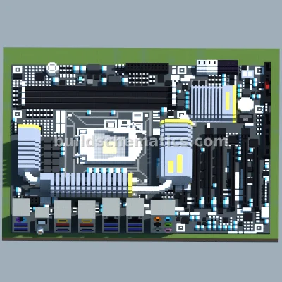 Gigabyte Z68X-UD7-B3 Motherboard Pixel Art — view 3