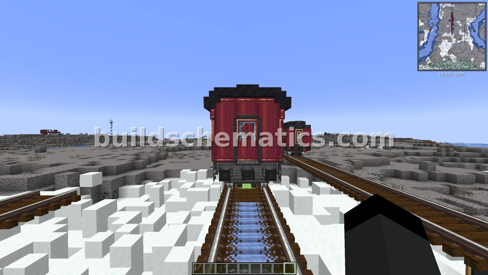 Red Passenger Train Car Model — view 3