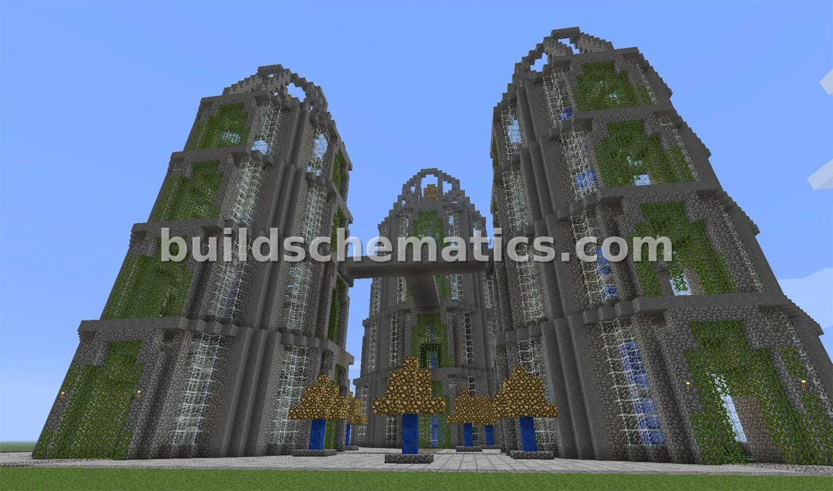 Cobblestone and Glass Portal Towers — view 4