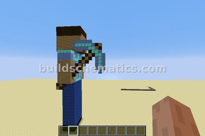 Steve Pixel Art with Pickaxe — view 3