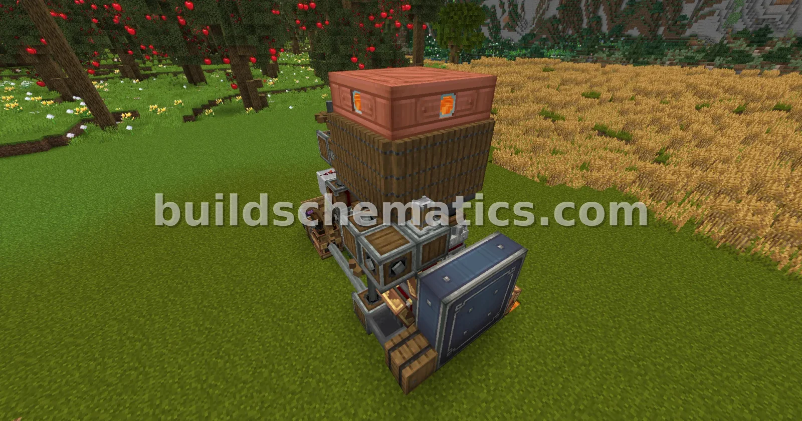 Spruce Trapdoor Iron Farm - 129 Blocks