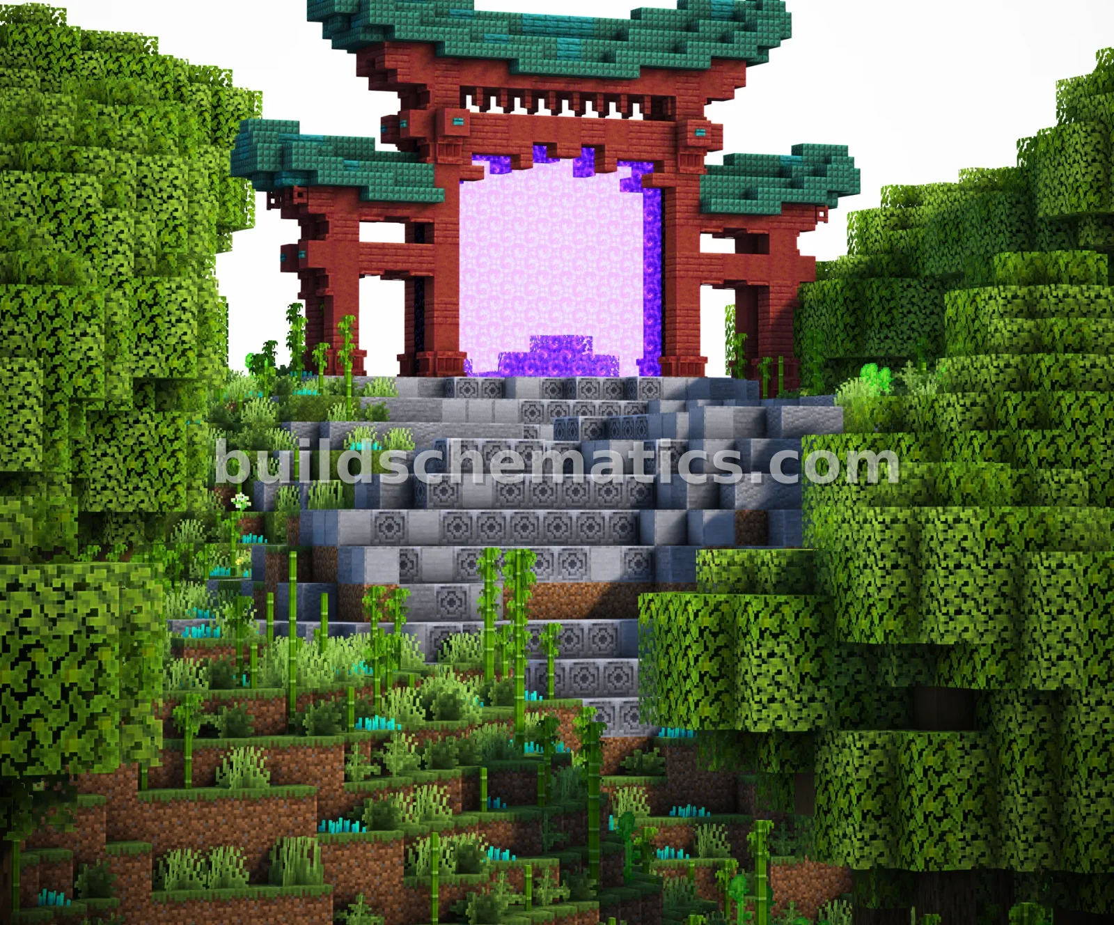 Mangrove Prismarine Torii Gate Structure