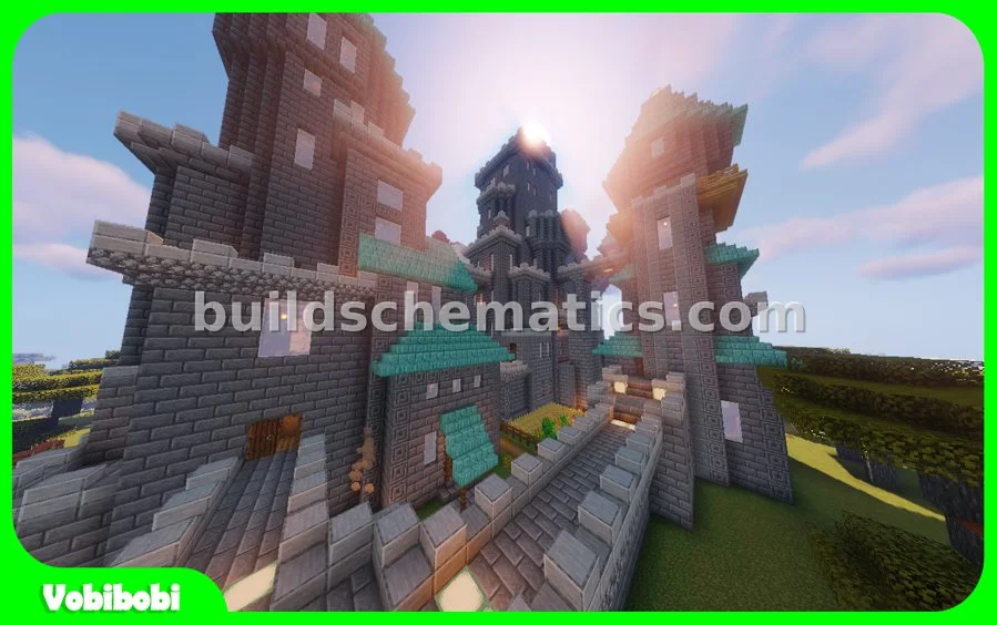 Royal Blue Castle with Themed Towers — view 4