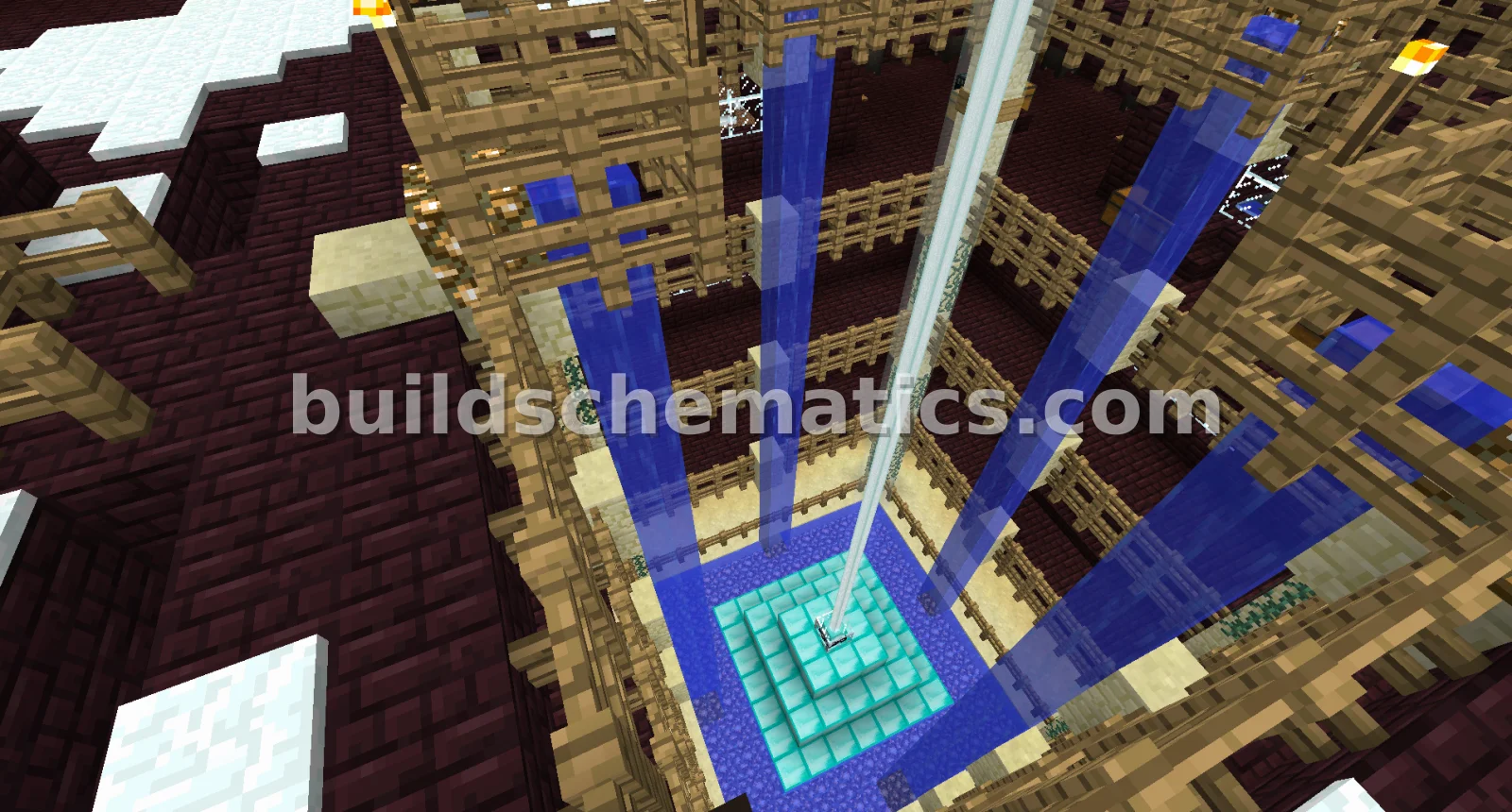 Netherbrick Fibonacci Castle with Beacon — view 3
