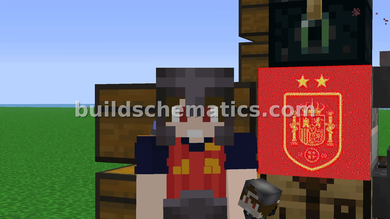 Spanish Flag Pixel Art With World Cup Star