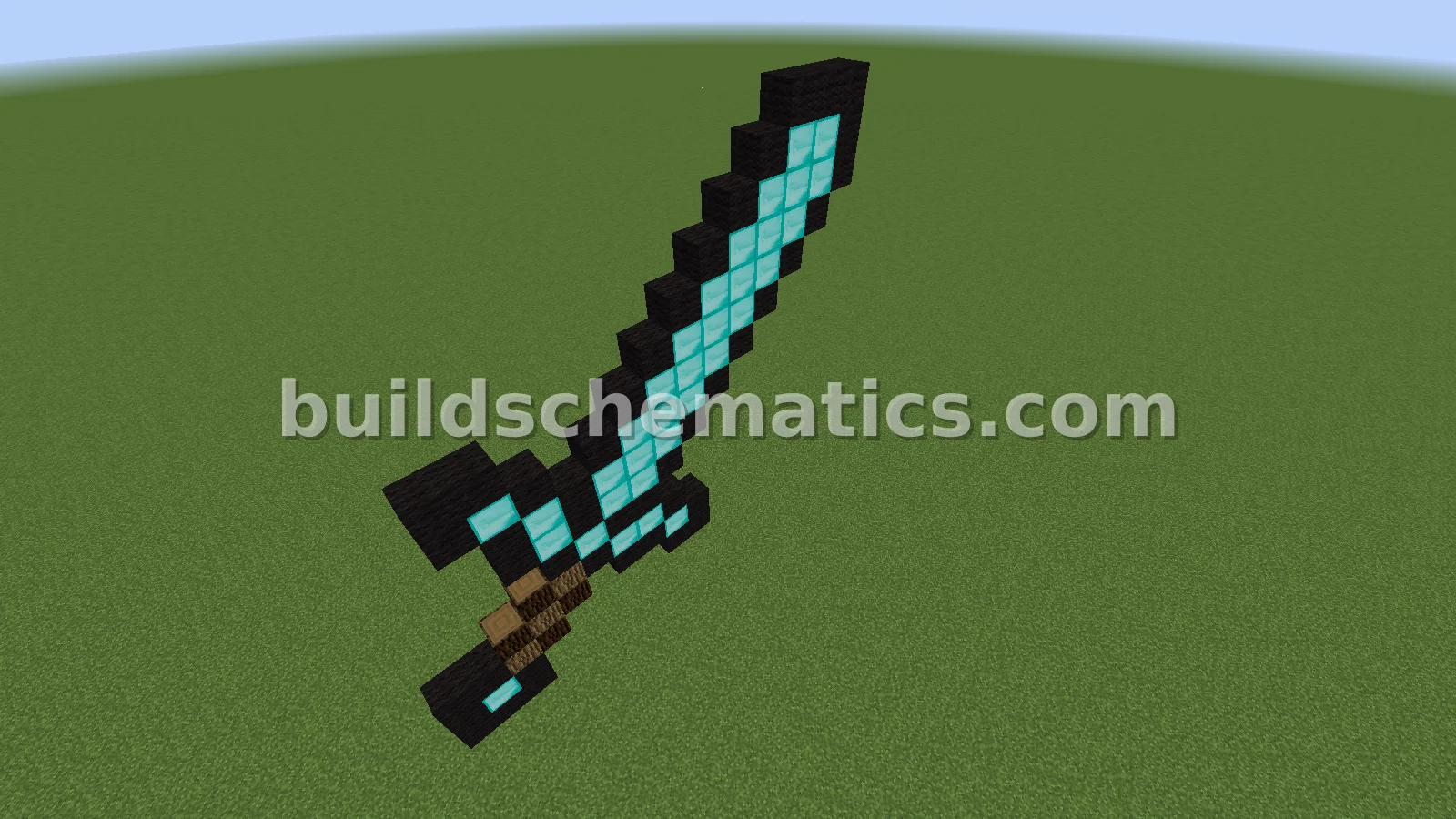 Giant Diamond Sword Pixel Art — view 3