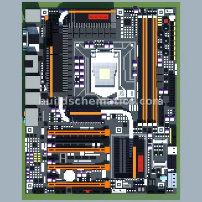 Gigabyte Z77X-UP7 Motherboard Pixel Art — view 2