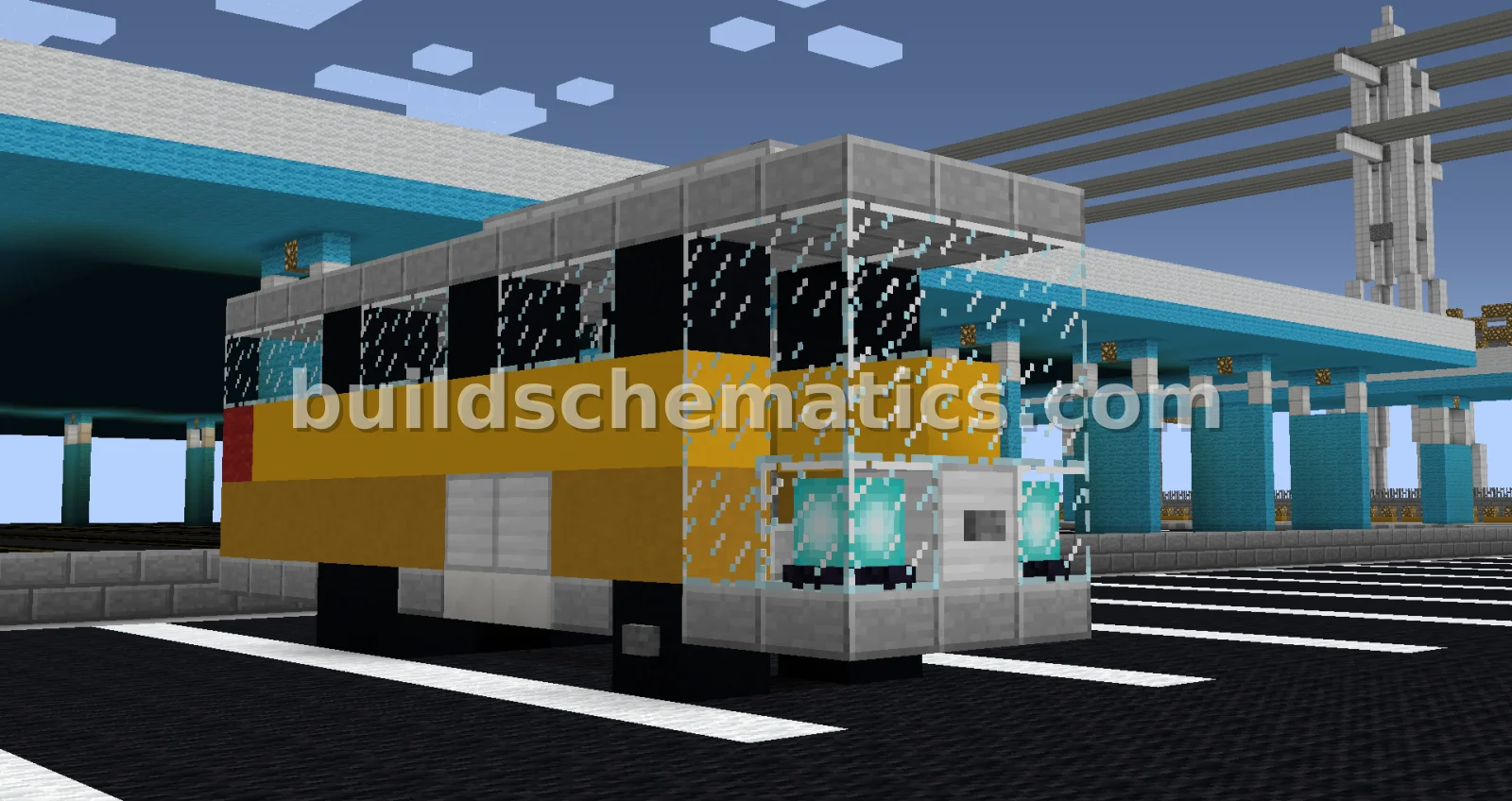 Yellow Minecraft Bus 6x4 Transport