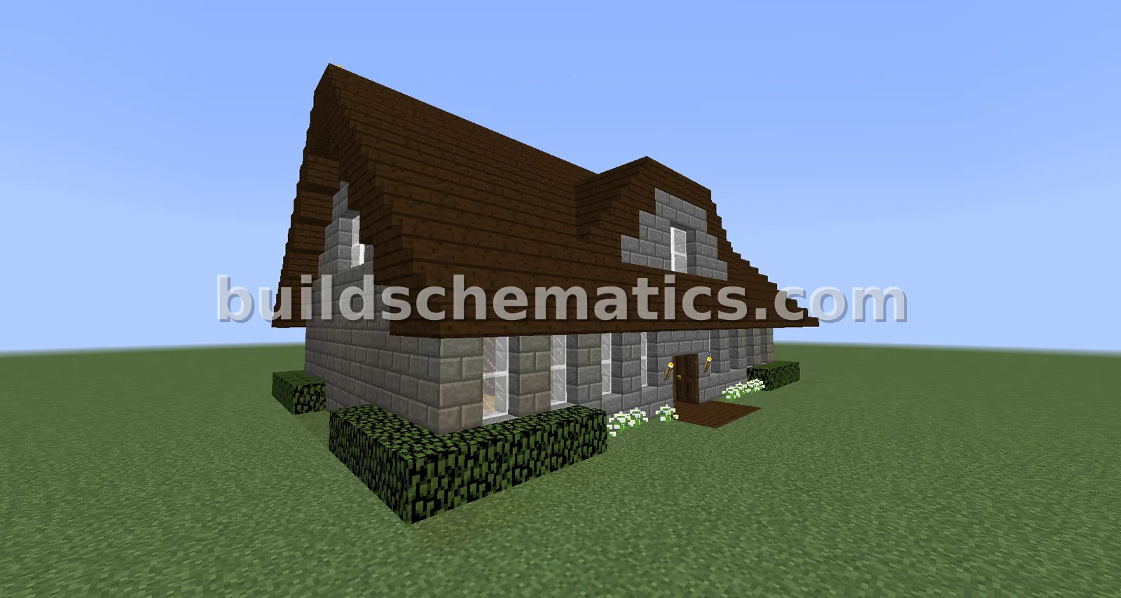 Survival House with Stone and Oak — view 2