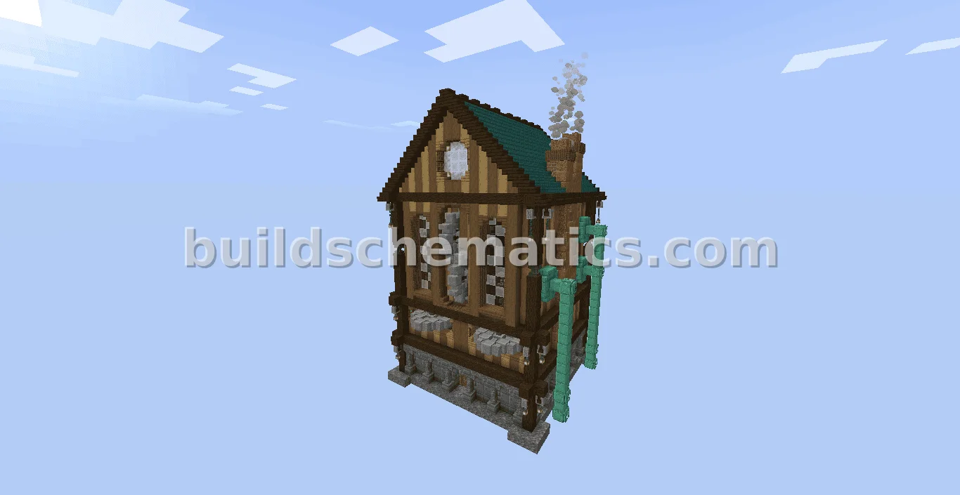 Steampunk Cobblestone House Block Farm